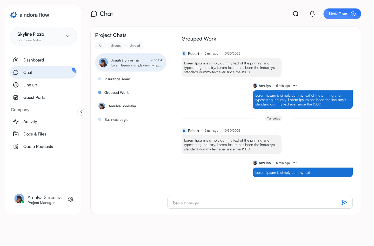 Grouped project chats