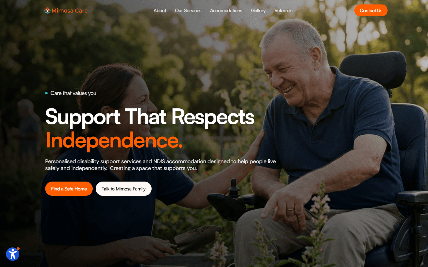 New MimosaCare homepage