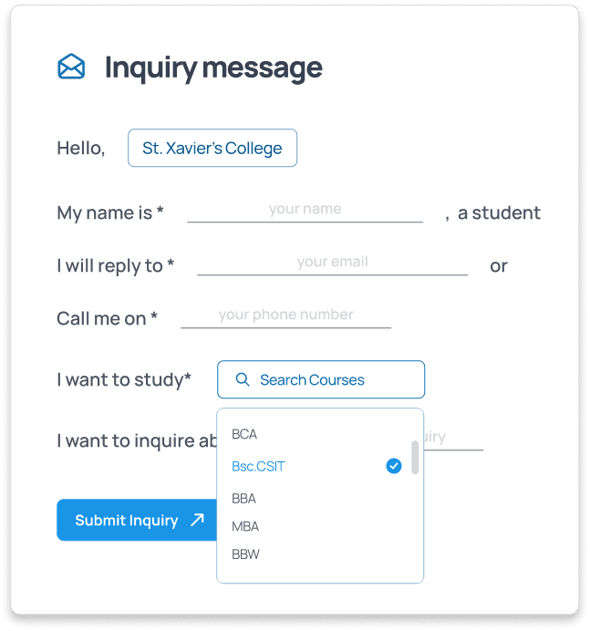 Inquiry flow