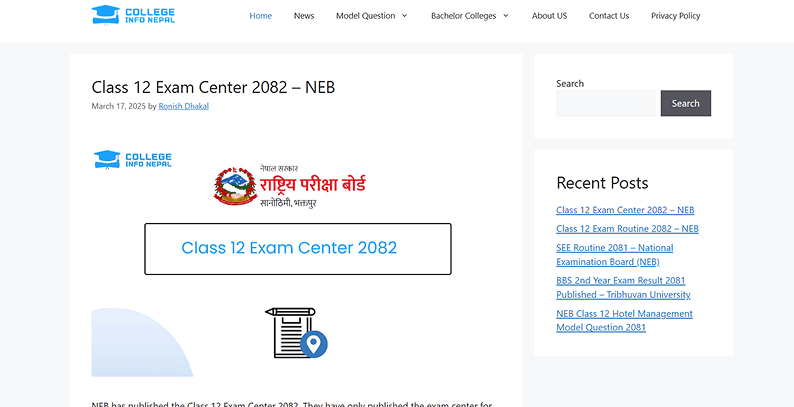 College Info Nepal research and context