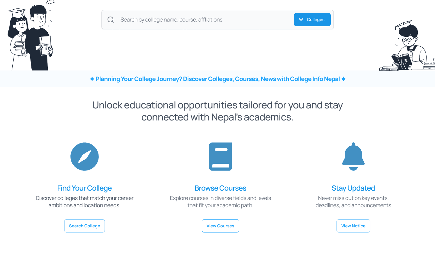 Redesigned homepage
