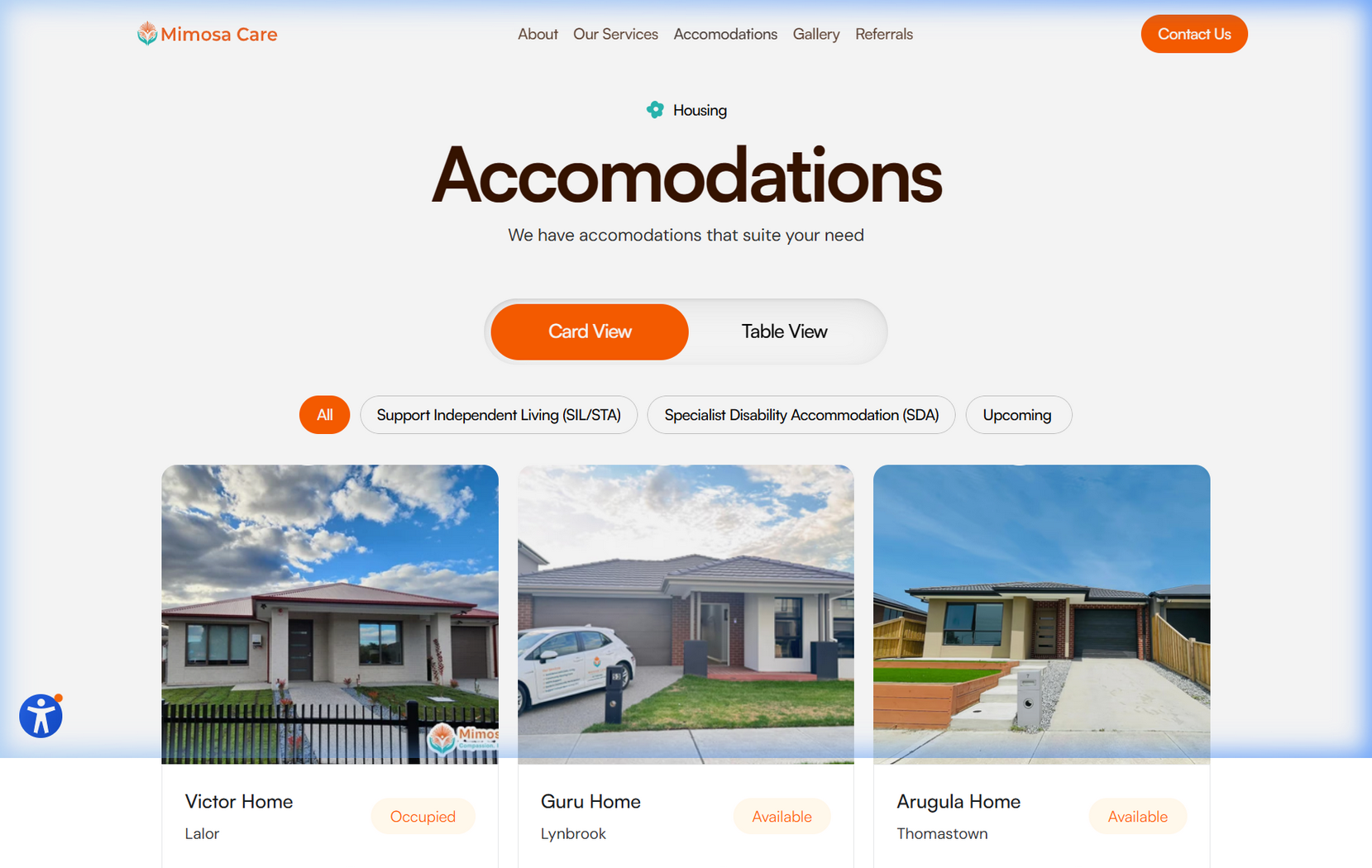 Accommodation listing